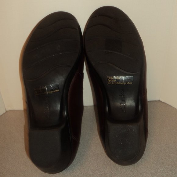 Clark's Womens Size 10M Brown Leather Shoes Slip On - Picture 8 of 11